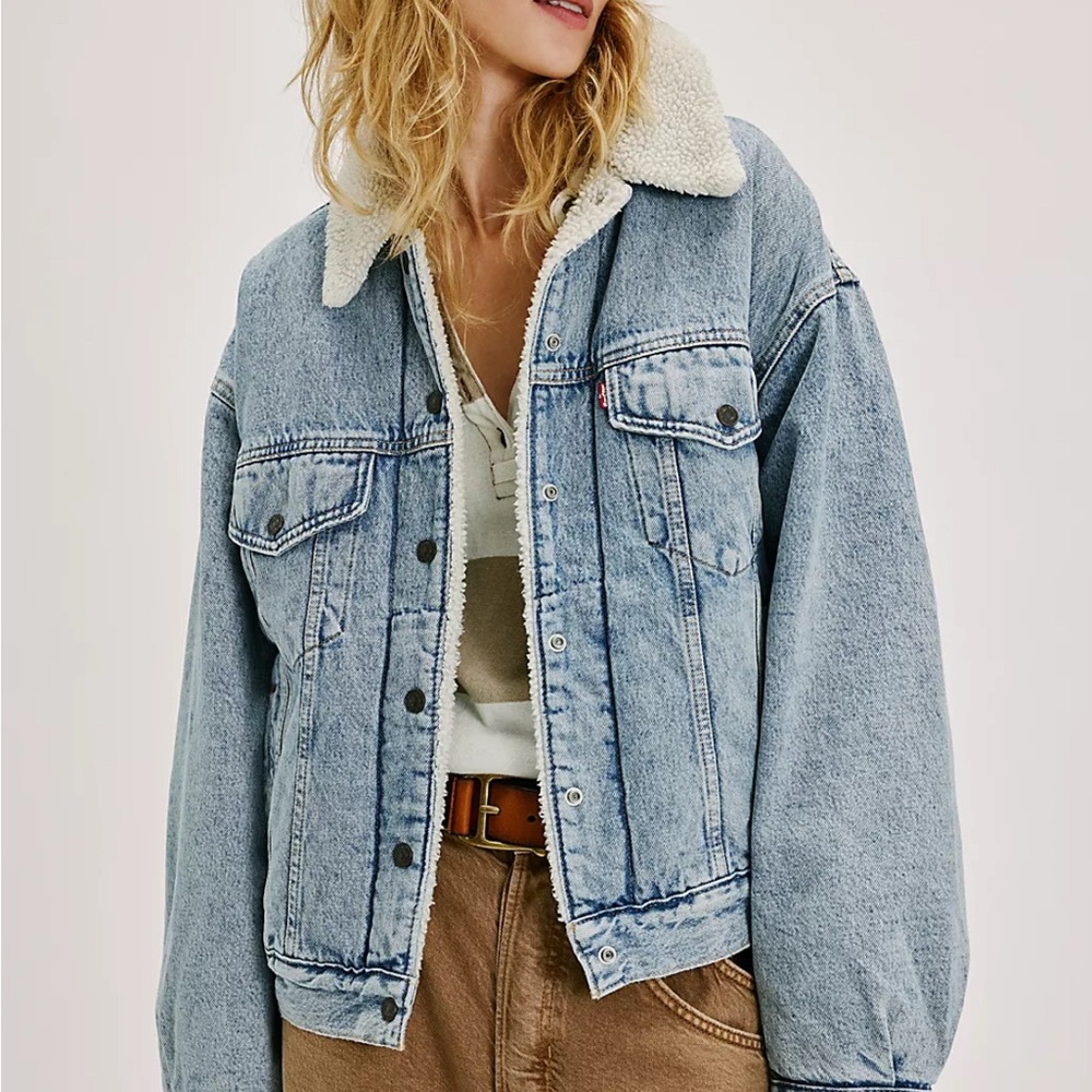 Levi's Women's Light Blue Sherpa-Lined Denim Jacket